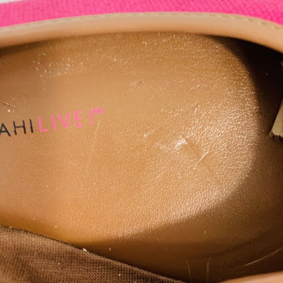 Isaac Mizrahi Starfish Espadrille Flat Shoes Sz 8 Pink Canvas Beaded Summer Vibe - Picture 10 of 12